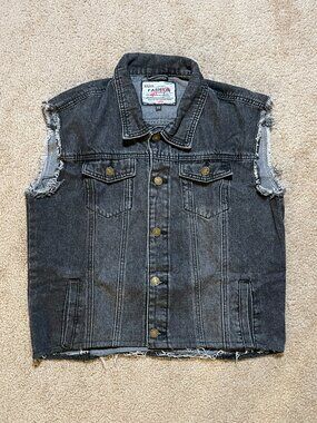 Ginisiom Cropped Denim Vest Jean Jacket